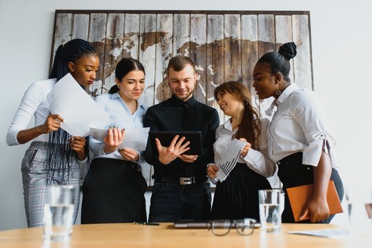 Teamwork Power Successful Meeting Workplace Concept - Powered by Adobe