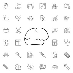 brain icon. Universal set of medicine for website design and development, app development