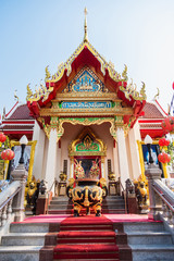 Chanthaburi, Thailand - February, 01,  2020 : Chanthaburi City Pillar Shrine a sacred place in Mueang District at Chanthaburi, Thailand