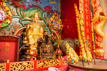 Chanthaburi, Thailand - February, 01,  2020 : Chanthaburi City Pillar Shrine a sacred place in Mueang District at Chanthaburi, Thailand