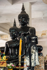 Chanthaburi, Thailand - February, 01,  2020 : Blue Temple at Wat Pak Nam Khaem Nu the new landmark of Chanthaburi located at Tha Mai District