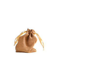 Beautiful fabric bag on a white background