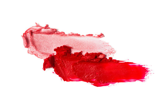 Smears Of Shiny Pink And Matte Red Lipstick