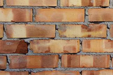 Red brick wall. Brickwork.