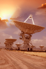 Radio telescope at the VLA , New Mexico