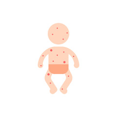 baby with red spots all over body