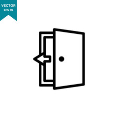 door icon in trendy flat design vector logo template