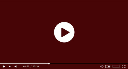 Classic video player template. Vector illustration