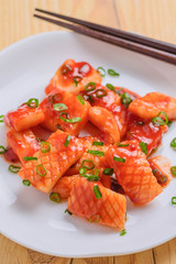 イカのトマトソース炒め