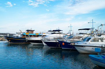 Fototapeta premium Many yachts and boats in the harbor.