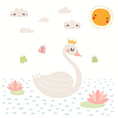 Cute swan illustration