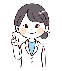 女性、医者、説明