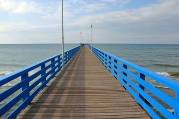 Naklejka premium pier on the Baltic sea in summer