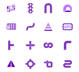 Road icons set