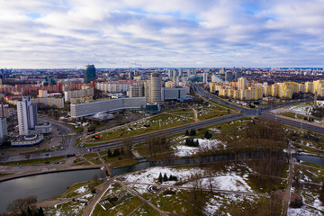 Fototapeta na wymiar Aerial view of Minsk