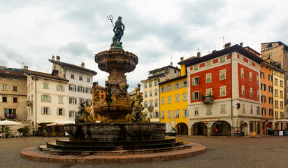 Fountain of Neptune on Piazza Duomo in Trento