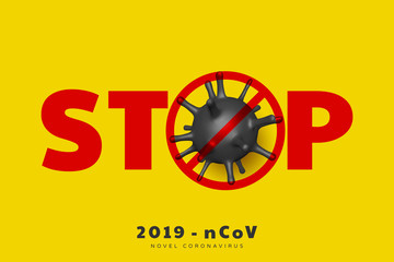 Stop coronavirus, virus strain of MERS-Cov and Novel coronavirus 2019-nCoV. Vector concept of dangerous virus in China with medical cell.