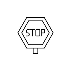 Sign, stop icon. Simple line, outline vector elements of driving school icons for ui and ux, website or mobile application