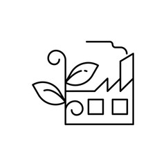 Eco factory, plant icon. Simple line, outline vector ecology icons for ui and ux, website or mobile application