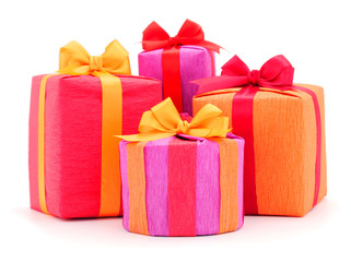 Gift boxes, gifts on a white background isolated.