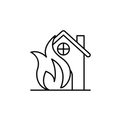 Flame, house, fire icon. Simple line, outline vector elements of natural disasters icons for ui and ux, website or mobile application
