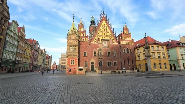 View of historic Town Hall of Wroclaw, Lower Silesia, Poland