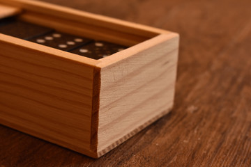 box on wooden table