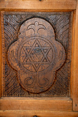 Furniture with Christian sign in Sirince Houses in Selcuk