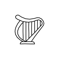 Harp icon. Simple line, outline vector elements of Patrick's day icons for ui and ux, website or mobile application