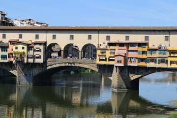 Fototapeta na wymiar Beautiful old bridge in Florence Tuscany Italy Europe