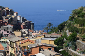 Beautiful view Cinque Terre  coast Manarola Riomaggiore GGIORE ITALY EUROPE 