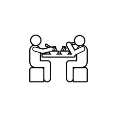 joint lunch icon. Simple thin line, outline vector of conversation icons for ui and ux, website or mobile application