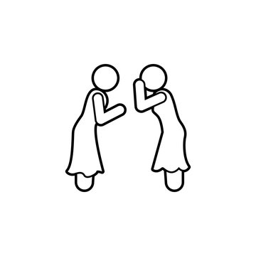 recommend clip art: girls are secretive icon. Simple thin line, outline vector of conversation icons for ui and ux, website or mobile application