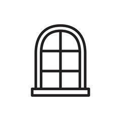 Window icon template black color editable. Window icon symbol Flat vector illustration for graphic and web design.