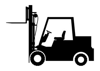 Silhouette the loader on a white background.