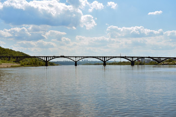 Fototapeta na wymiar big bridge over the Oka river. Nizhny Novgorod. Russia