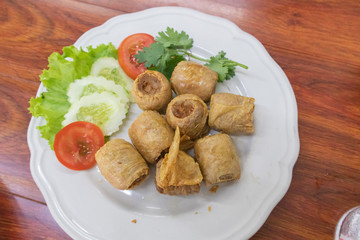Deep Fried Crab meat roll (Hoi Jo), Satun province southern of Thailand