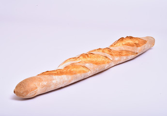 French loaf on a white background..