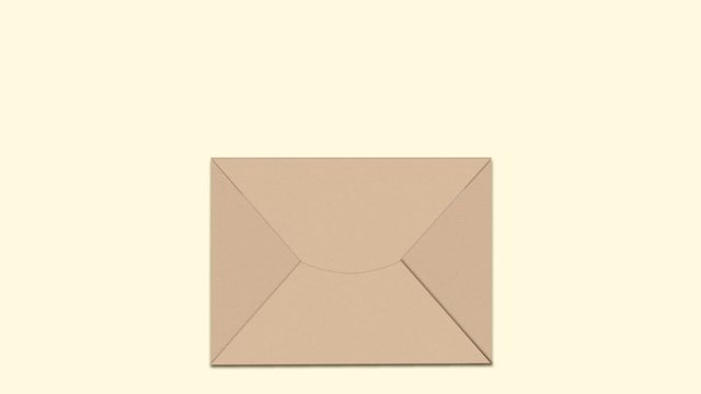brown letter with white paper   isolated on white background.
