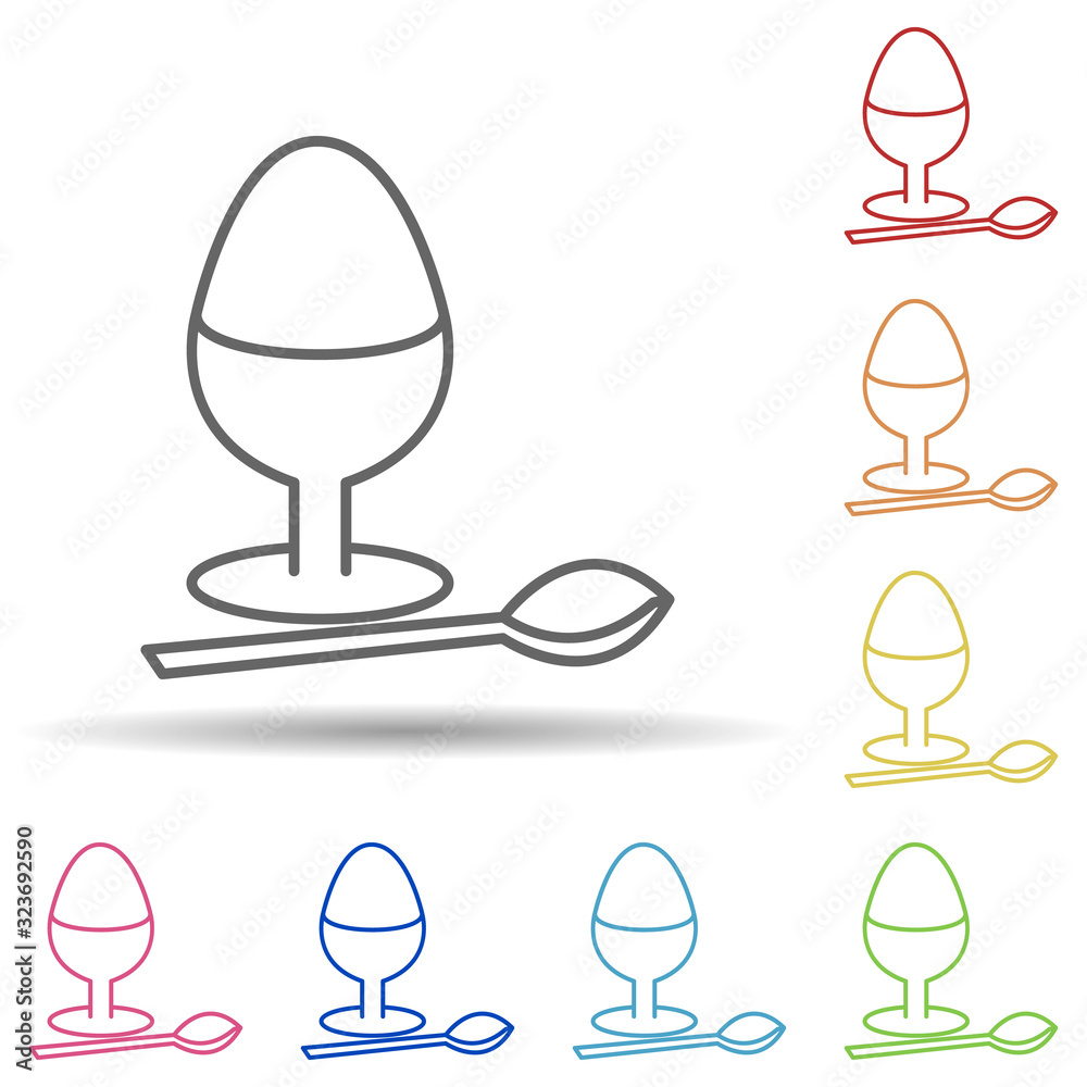 Poster egg for breakfast in multi color style icon. simple thin line, outline vector of fast food icons for