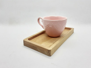 Colorful Cute Beautiful Luxury Pink Tea and Coffee Porcelain Cup Set Design for Kitchen Utensils in White Isolated Background