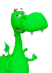baby dragon cartoon cute portrait id in a white background