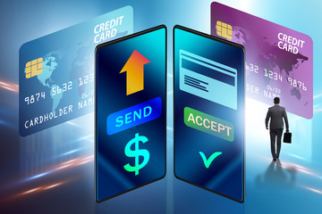 Businessman in money transfer concept