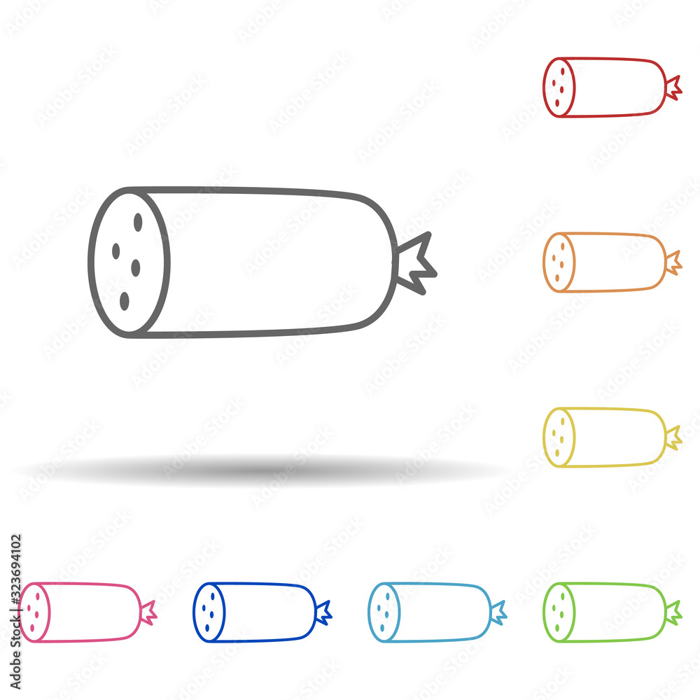 Poster sausage floor in multi color style icon. simple thin line, outline vector of food icons for ui and u