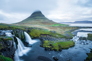 Famous Kirkjufell mountain on Iceland