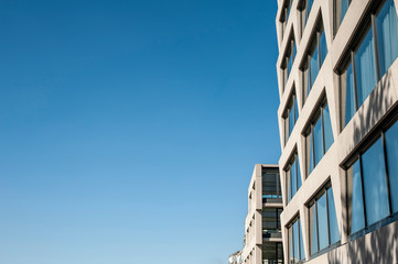 Modern apartment building on a sunny summer day