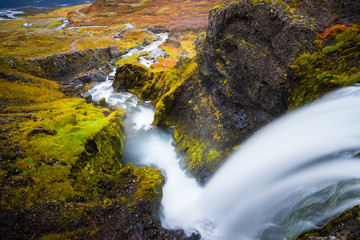 Naklejka na ściany i meble Dynjandi waterfall area in Iceland