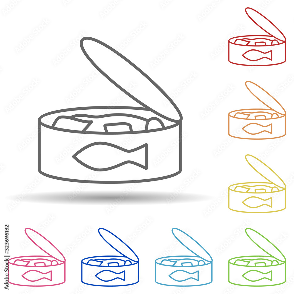 Poster fish preservation in multi color style icon. simple thin line, outline vector of food icons for ui a