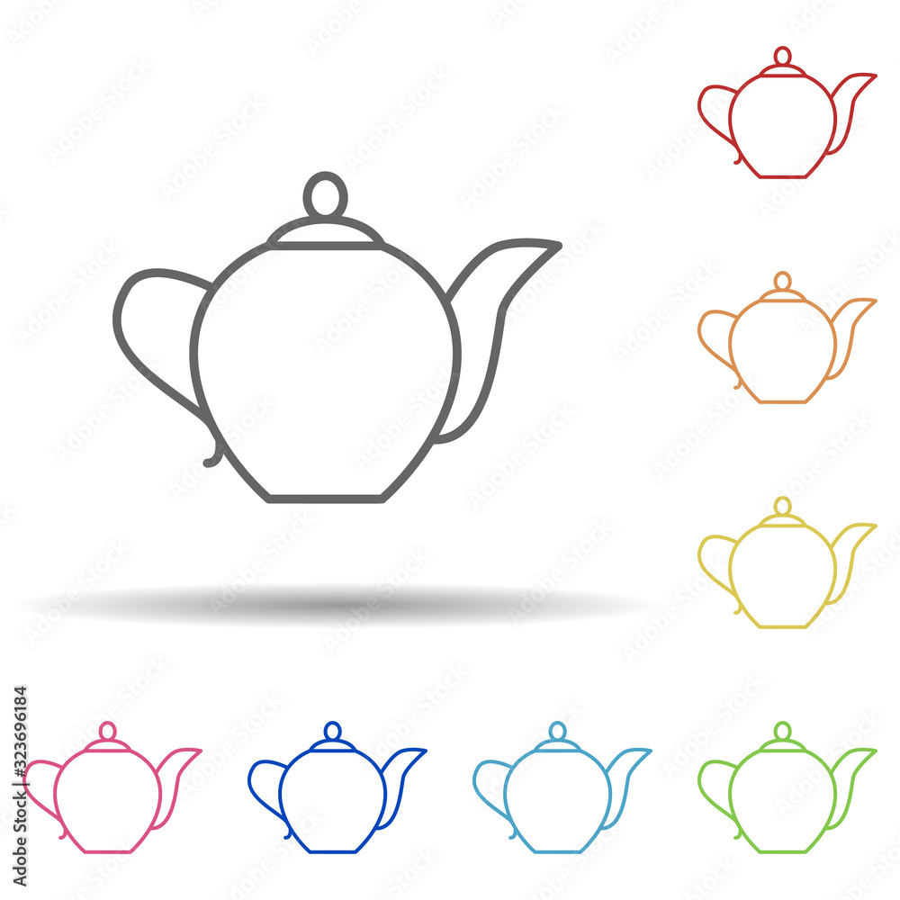 Poster kettle in multi color style icon. simple thin line, outline vector of food icons for ui and ux, webs