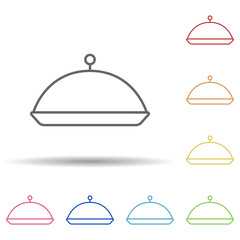 Restaurant tray in multi color style icon. Simple thin line, outline vector of food icons for ui and ux, website or mobile application